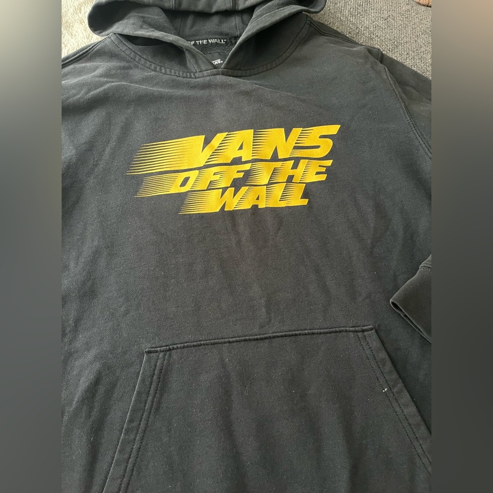 Vans Black and Yellow Logo Sweatshirt Hoodie - Picture 3 of 4